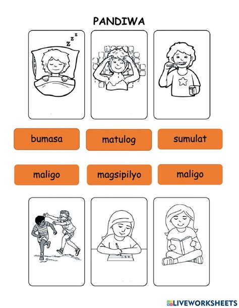 Aralin sa Pandiwa and Pandiwa Worksheets .